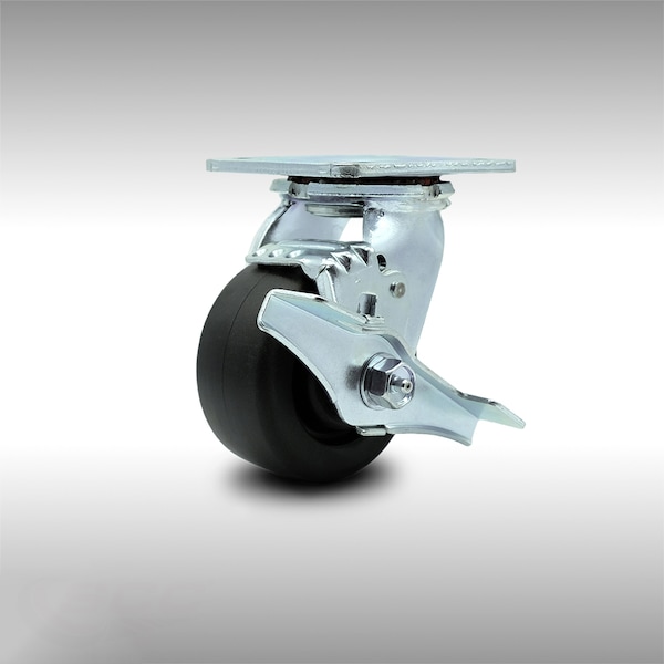 4 Inch Stainless Steel Polyolefin Swivel Caster with Ball Bearing and Brake SCC